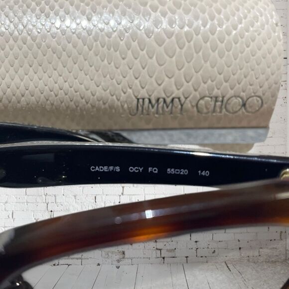 Jimmy Choo Cade Women's Havana Glitter Sunglasses w/ Gold Flash Lens - OCY FQ - Picture 4 of 7